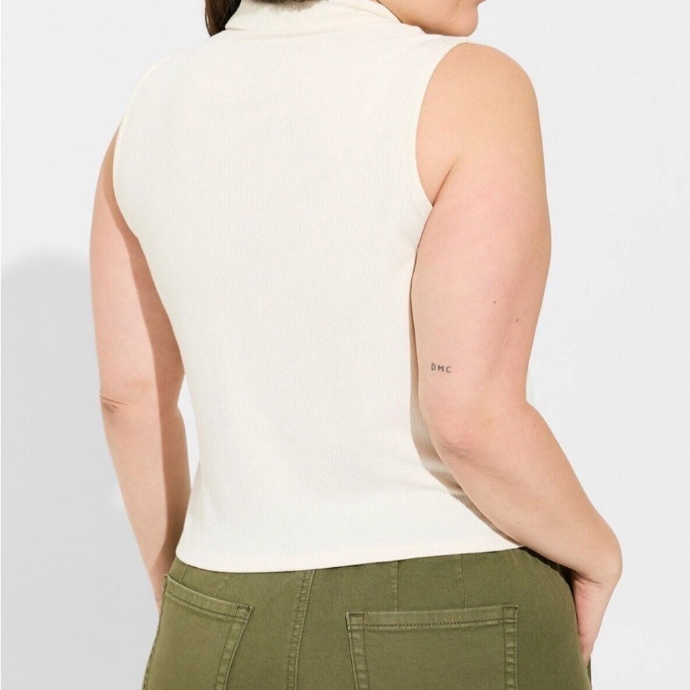 Torrid CreamSuper Soft Rib Sleeveless Top - Picture 2 of 11